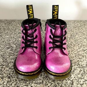 Dr. Martens Pink Glitter Boot in Toddler size 5